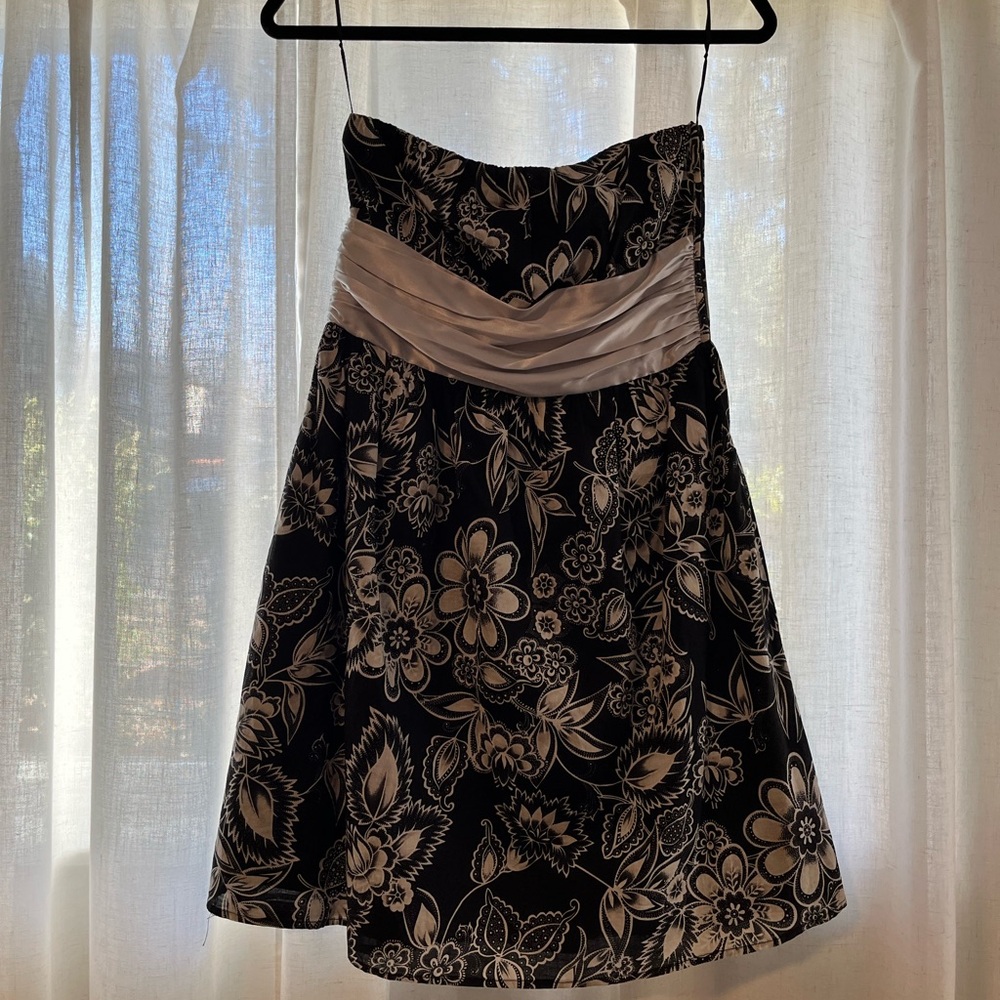 American Vintage (possibly handmade) Black and White Strapless Dress mini dress
